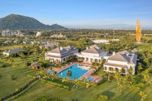 an aerial view of a resort with a swimming pool at Meliá Vinpearl Cua Sot Beach Resort in Ha Tinh