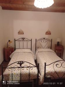 Giường trong phòng chung tại Chalet immerso nel Bosco
