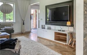 2 Bedroom Amazing Home In Havstenshult : غرفة معيشة مع تلفزيون بشاشة مسطحة كبيرة