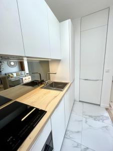 Kuchyň nebo kuchyňský kout v ubytování Superb top floor studio, Biarritz center. + 12 fotografií