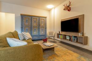 TV a/nebo společenská místnost v ubytování Hotel Mon Émile