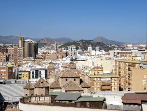 vistas a una ciudad con edificios en Mirador La Catedral, en Málaga