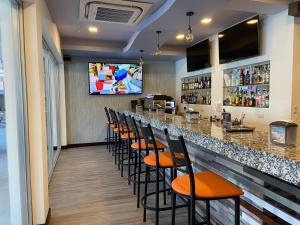 TV a/nebo společenská místnost v ubytování Hotel Cayuga