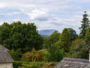 a mountain in the distance with trees and houses at Wansfell at Lipwood House in Windermere