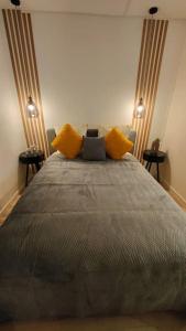 Postel nebo postele na pokoji v ubytování joli appartement au pied du Tramway