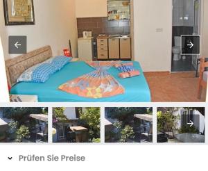 un colletto di due foto di un letto in una stanza di Riverside Apartments Chiara a Ulcinj