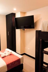 TV a/nebo společenská místnost v ubytování Hotel Plaza Garibaldi + 35 fotografií