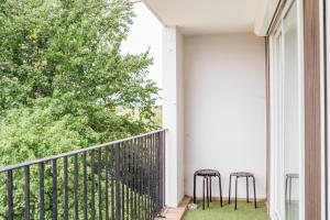 Balkón nebo terasa v ubytování Appartement Jungle Seznec