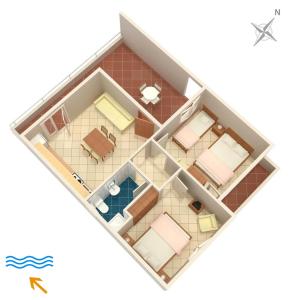 a floor plan of a room at Apartments by the sea Cove Pokrivenik, Hvar - 4604 in Gdinj