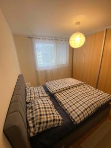 Posteľ alebo postele v izbe v ubytovaní Apartmán Hlboký potok
