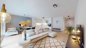 Posezení v ubytování Sublime modern family apartment of 2 bedrooms
