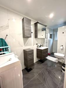 a bathroom with a sink and a toilet at G&N City Apartment Baden-Baden in Baden-Baden