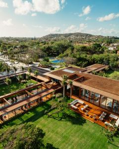 an overhead view of a building with a park at A Concept Hotel & Spa in Búzios