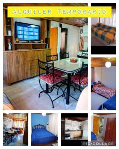 a collage of pictures of a room with a table and chairs at Hermosa casa de vacaciones en Mendoza in Guaymallen