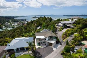 an aerial view of a house at Swallows Nest - Paihia Holiday Home in Paihia