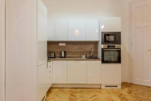 Kuchyňa alebo kuchynka v ubytovaní Glamorous Modern Apartment in the Hearth of Budapest