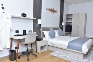 Kuchyň nebo kuchyňský kout v ubytování Hotel Stella