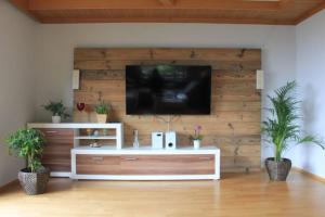 A television and/or entertainment centre at Gemütliches Bergappartement mit Seeblick