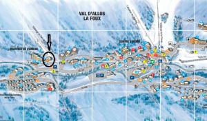 mapa ośrodka narciarskiego w górach w obiekcie Charmant studio avec coin nuit en mezzanine La Foux d'Allos w mieście Allos