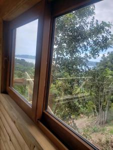 卡斯特羅的住宿－Cabañas Vasconia，享有树景的窗户
