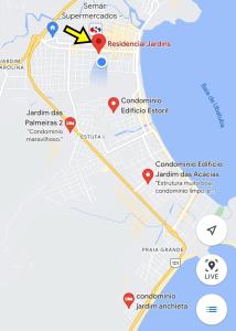 a map showing the approximate location of the apartment at Apartamento Jardins Ubatuba in Ubatuba
