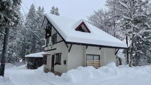a house with snow on the roof of it at ZU-THONES HAKUBA ANNEX in Yotsuya