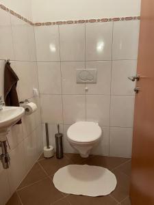 un bagno con un water e un lavandino di Appartement Thurnbach a Aschau