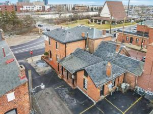 an aerial view of an old brick building at Housepitality - The Brandenburg Suite - Efficiency in Columbus