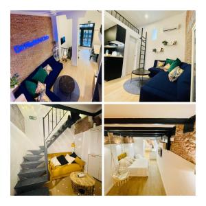 Ein Sitzbereich in der Unterkunft Calle Amparo 86 Lujoso Dúplex con Jacuzzi en Lavapies especial parejas