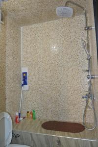 Un baño con ducha y WC. en Downtown Apartment, en Rabat