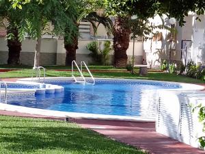 basen w ogrodzie z drzewami w obiekcie Casa Cercano w mieście Torrevieja