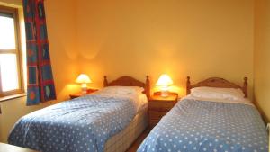 Tempat tidur dalam kamar di Kinsale Coastal Cottages