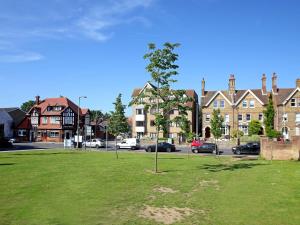 a park with a tree in the middle of a city at Skyfall in Canterbury