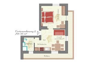 Půdorys ubytování Pension Waldegg