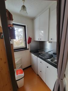 Kuchyňa alebo kuchynka v ubytovaní "Miramonte" appartement avec terrasse vue montagne et parking privatif sous-sol, à proximité immédiate des pistes, cœur de Vars les Claux, secteur point show avec commodités et piscine chauffée de plein air