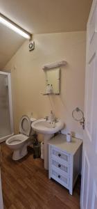 łazienka z toaletą i umywalką w obiekcie Willow by Paymán Club w mieście Royston