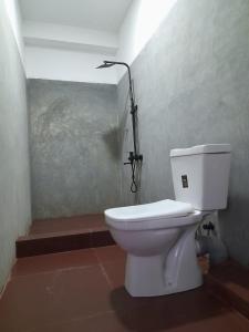 a bathroom with a toilet and a shower at Water Side Guest in Adams Peak
