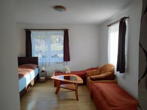 a room with a bed and a couch and a table at Apartmán Bystré in Bystré
