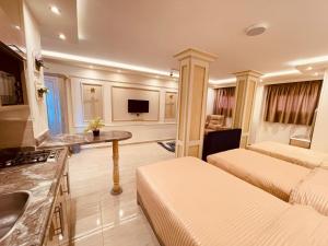 A television and/or entertainment centre at El mansour hotel apartmen 93