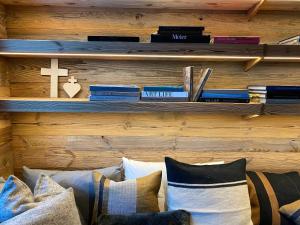 Ein Sitzbereich in der Unterkunft Superbe ferme rénovée en chalet de luxe en PLEINE NATURE