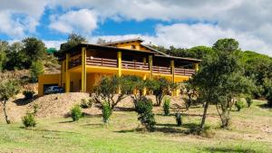 a house on a hill with trees in front of it at Coru & Bentu in Fluminimaggiore