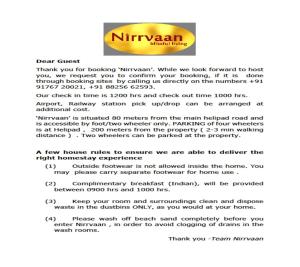 Certifikát, hodnocení, plakát nebo jiný dokument vystavený v ubytování Nirrvaan homestay