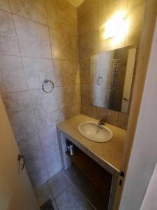een badkamer met een wastafel en een spiegel bij Departamento en Mendoza Capitál in Mendoza