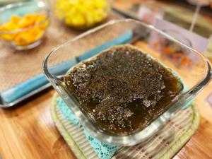 a glass bowl filled with dirt on top of a table at Hotel Abest Naha Kokusai Street in Naha