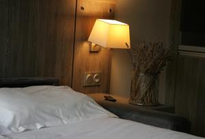 Postel nebo postele na pokoji v ubytování Hôtel Albion