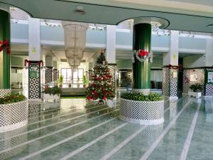 a christmas tree in the lobby of a hotel at Relax And Sunset in Paraiso Adeje in Adeje +85 photos