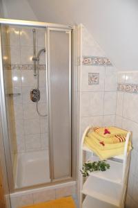 a bathroom with a shower and a bath tub at Landhaus Gartler in Mauterndorf