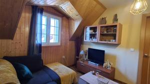 TV/trung tâm giải trí tại Acogedor Apartamento en Sierra Nevada con piscina Acceso directo a silla