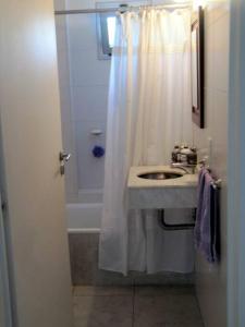 W łazience znajduje się umywalka i prysznic. w obiekcie Nuevo y bonito departamento en Saavedra-CABA w BuenosAires