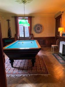 a living room with a pool table in it at LE CLOS DU TULIPIER in La Chapelle-du-Bard